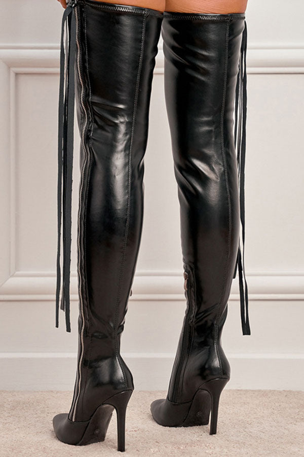 (Clearance) Solid Color Modern Zip Through Boot