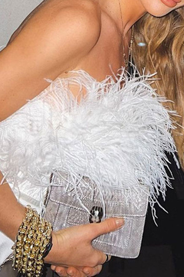 Fluffy Girly High Slipt Midi Dress