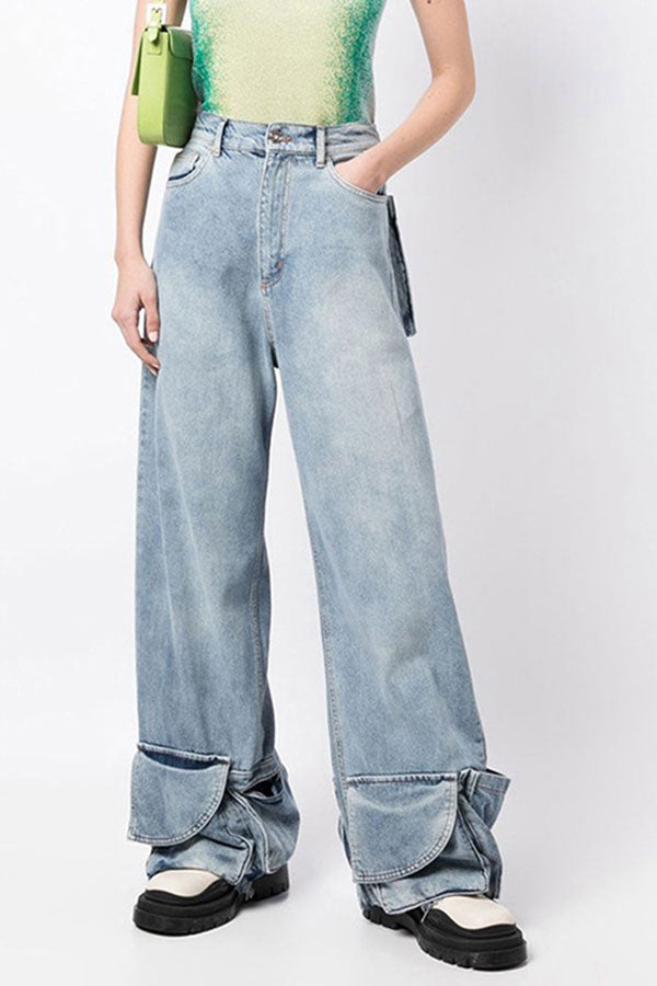 Gradient Whimsical Multi Pocket Jeans