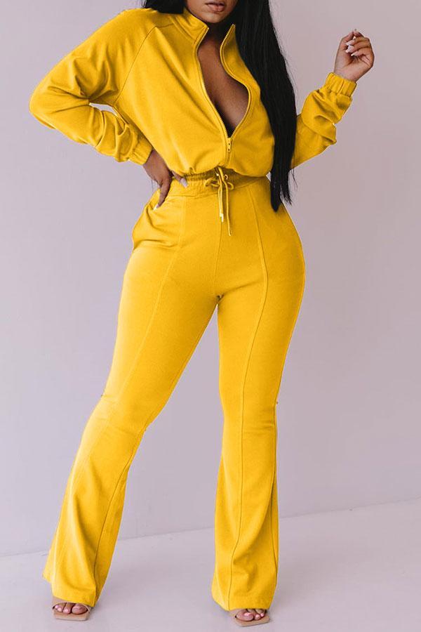 Solid Color Classic Drawstring Jumpsuit