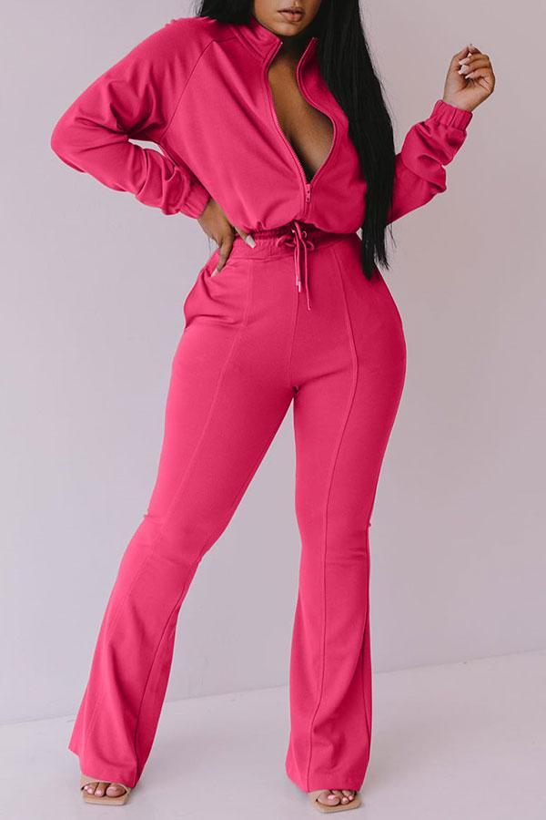 Solid Color Classic Drawstring Jumpsuit