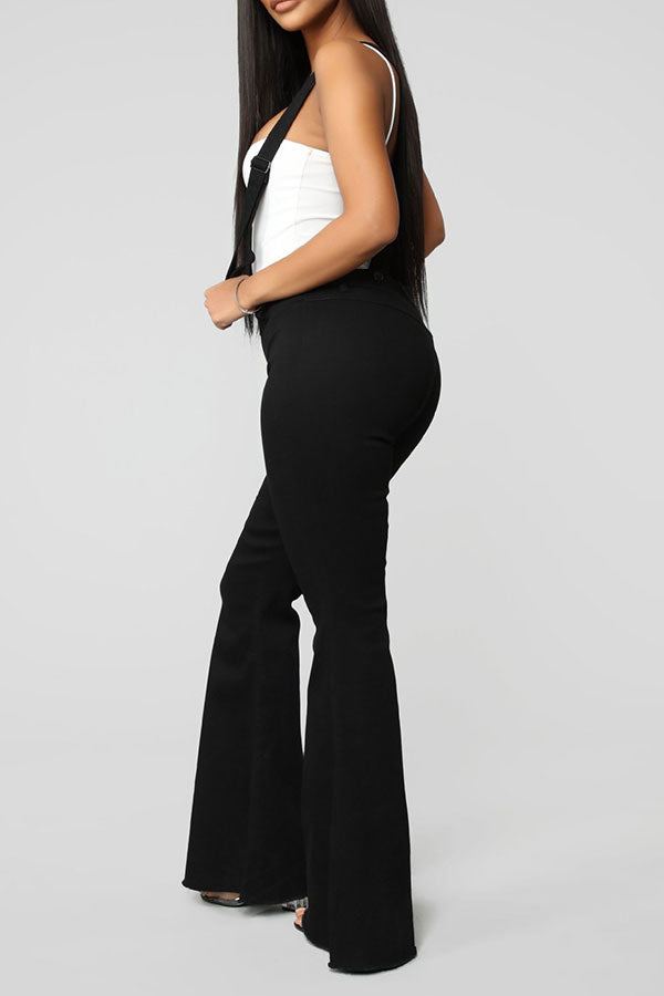 Light Blue Suspenders Classic Bell Bottoms Jeans