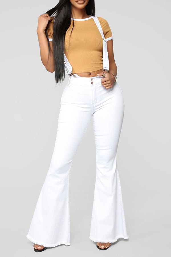 Light Blue Suspenders Classic Bell Bottoms Jeans