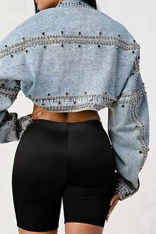 Rivet Design On-trend Cape Style Denim Jacket