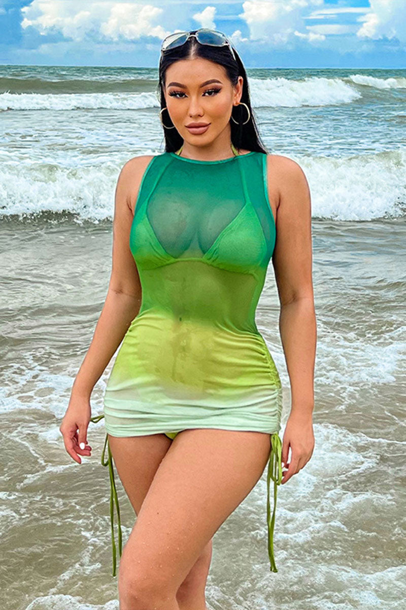 Gradient Stylish Drawstring Three Pieces