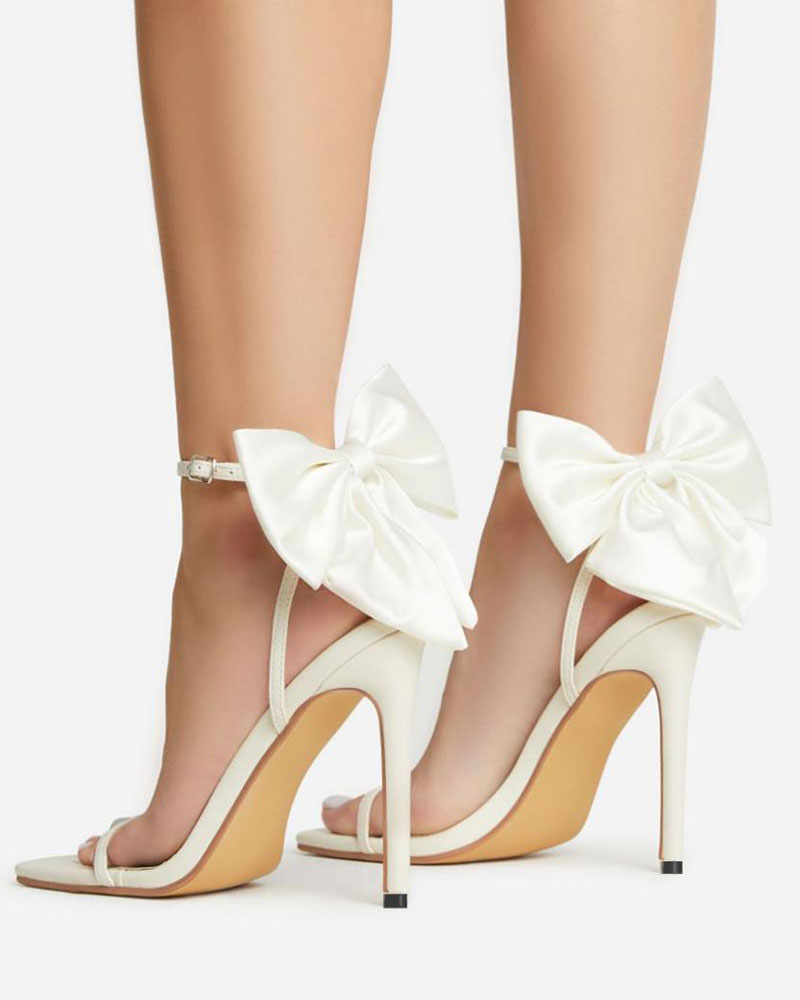 Big Bowknot Rocking Square Toe Sandals