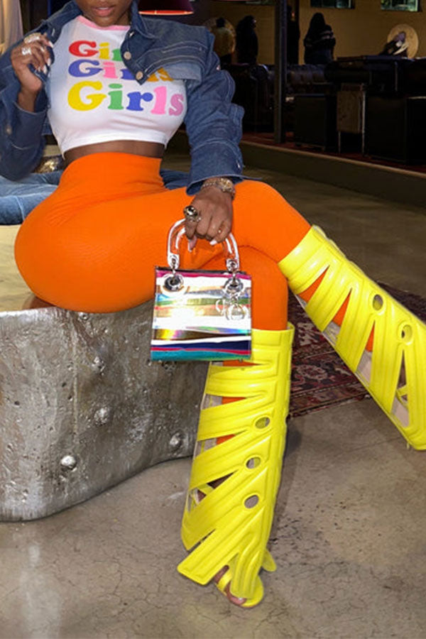 Solid Color Cool Crop Denim Jacket