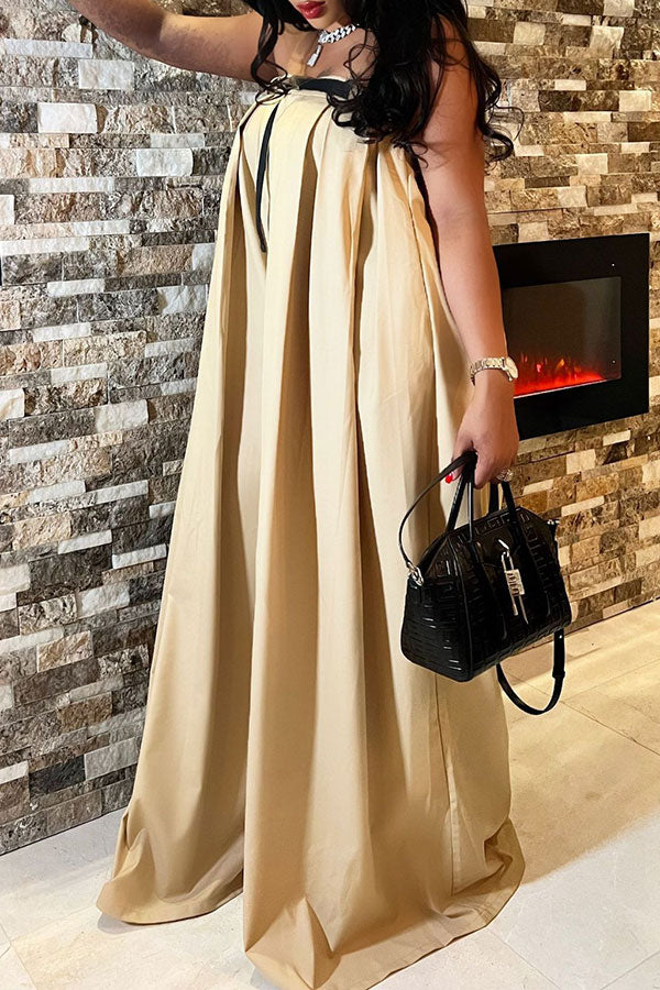 Solid Color Whimsical Wide Leg Jumpsuit With Belt