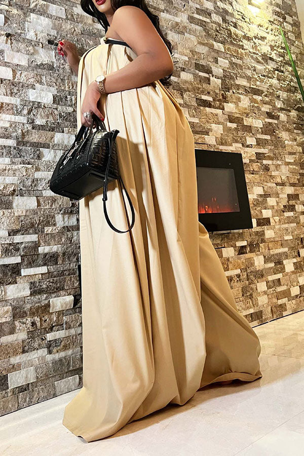 Solid Color Whimsical Wide Leg Jumpsuit With Belt
